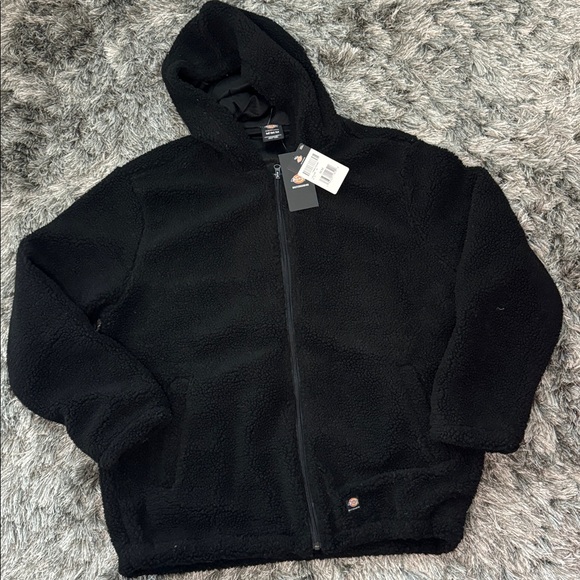 Dickies Black Sherpa zip up Hoodie - Picture 1 of 6